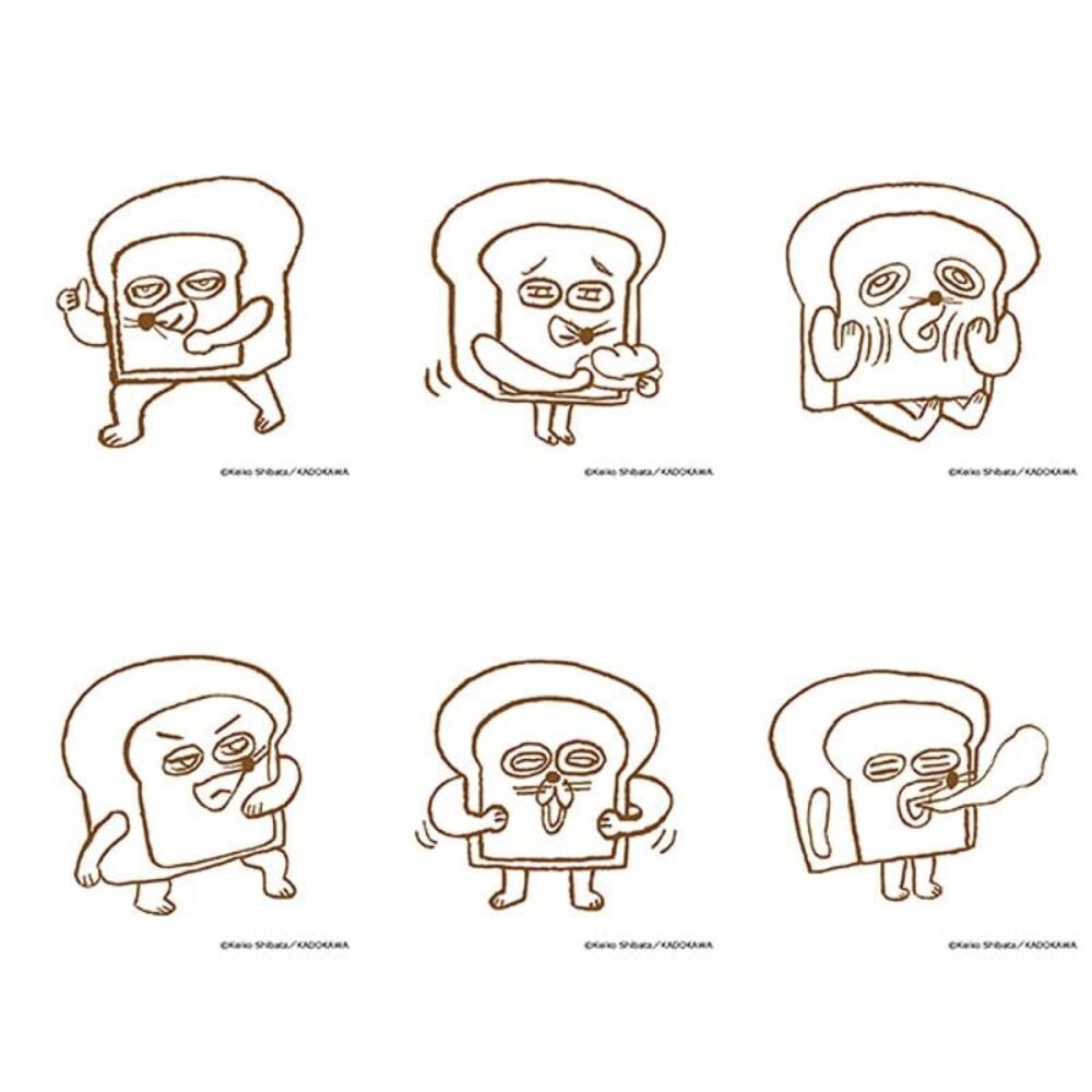 Pan dorobo bread thief set of 6 stamps with ink pans included